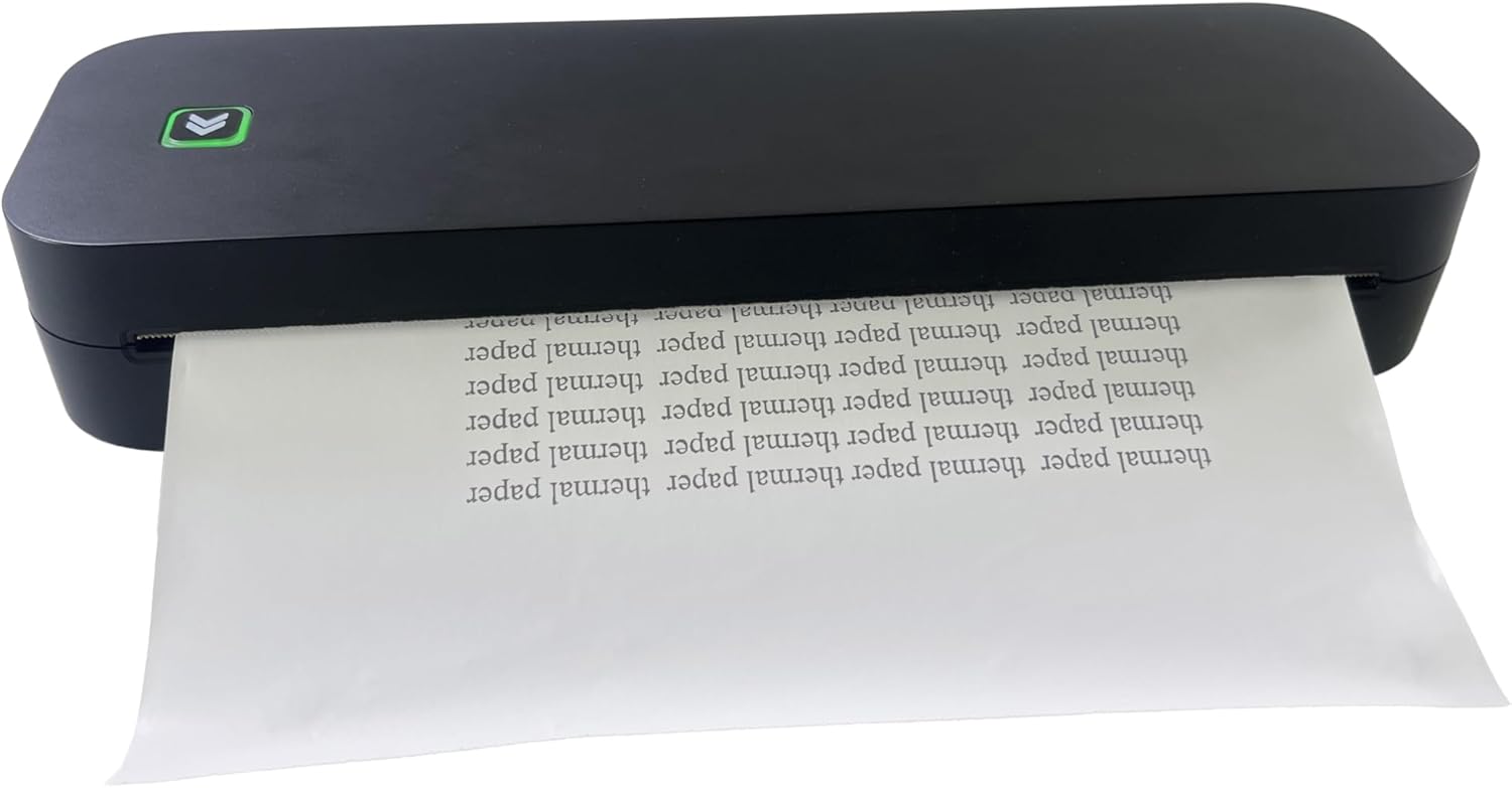 IOOIOO D210 Portable Printer, Wireless Inkless Bluetooth Thermal Printer for Tattoo Stencil Transfer Paper, for 8.5 x 11 Letter, A4 Rolled & Folded Thermal Paper (Black, Without Carrying Case)