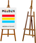 MEEDEN Painting Wooden Art Easel: Solid Beechwood Display Easel Stand Hold Canvas up to 43'' - Adjustable Easel from 57''-76" for Adults Student Studio Gallery - Walnut