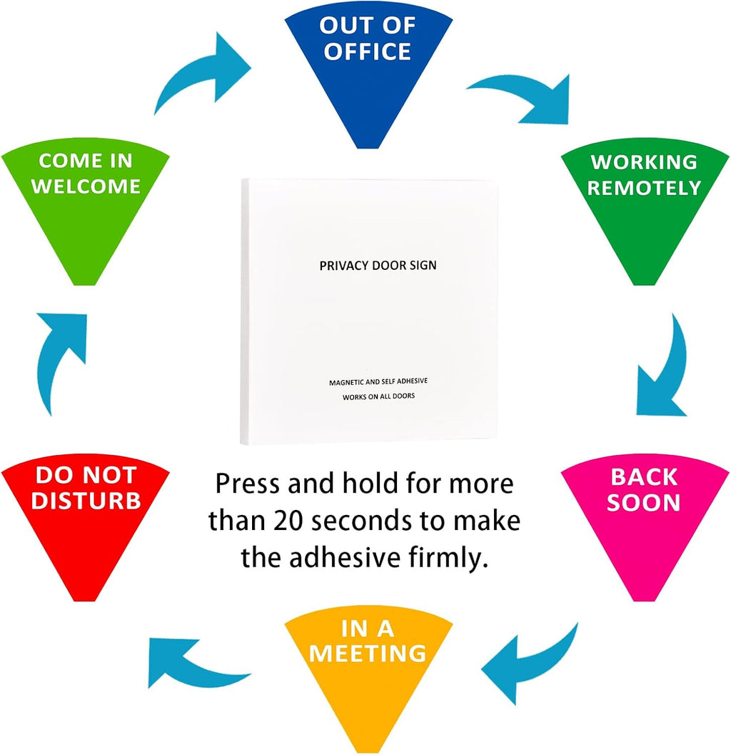 Privacy Door Sign, Do Not Disturb/Come in Welcome/Out of Office/in a Meeting/Back Soon/Working Remotely Sign, That Lets Others Know Whether You're Available Or Not For Office (6inch) -Hello Graffiti