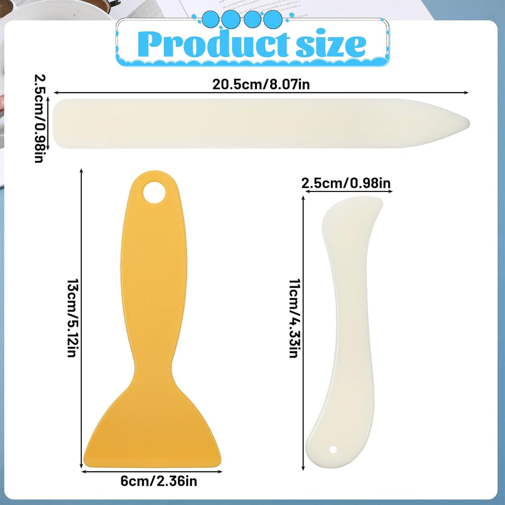 6 Pcs Bone Folders Crease Makers Plastic Bone Folder Paper Creaser Set Scoring Tool Folding Bookbinding Tool Origami Tools for Handmade Scrapbooking Bookbinding Paper Cards Crafts Leather Burnishing