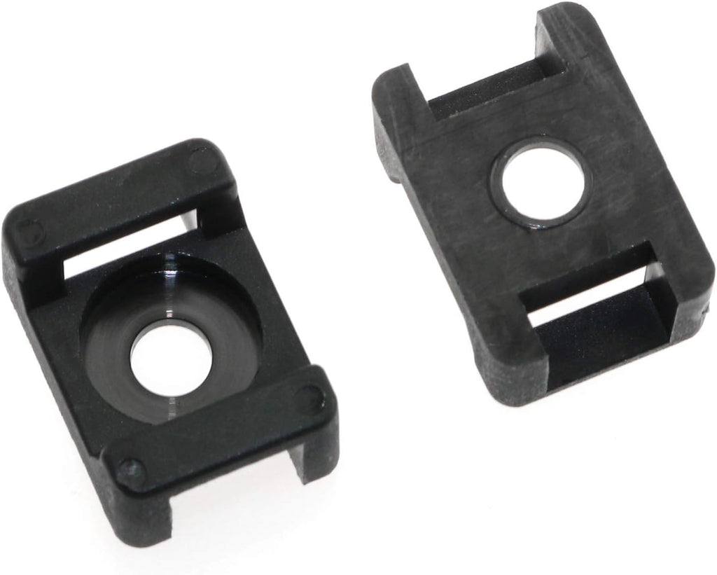 DGZZI Cable Tie Mount 100PCS 23 x 16 x 9mm Screw Type Saddle Shape Cradle Mounts Bases Clips Cable Holder Black