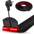 Floor Cord Cover Self Adhesive Cord Hider,10FT Cable Management, Extension Strip Protector for Wires, Prevent Cable Trips for Offices, Gyms, Exhibitions Cavity:0.3"(W) x 0.28"(H) Black