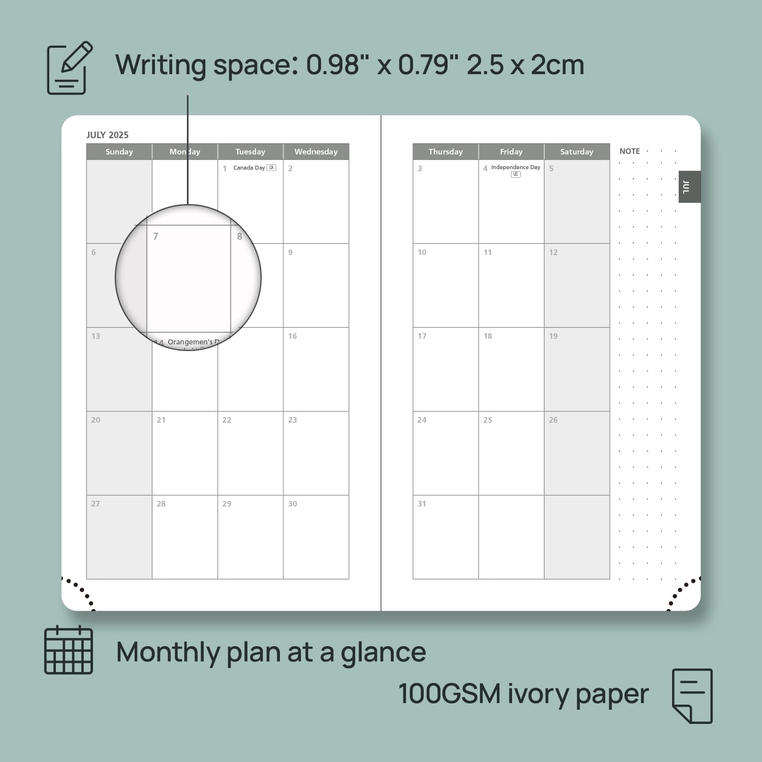 POPRUN Pocket Planner 2025-2026 (Purse Size 4'' x 6.25'') Academic Small Calendar (July 2025 - June 2026) with Hourly Time Slots, 100GSM Thick Papers, Leather Soft Cover - Night Sky Blue