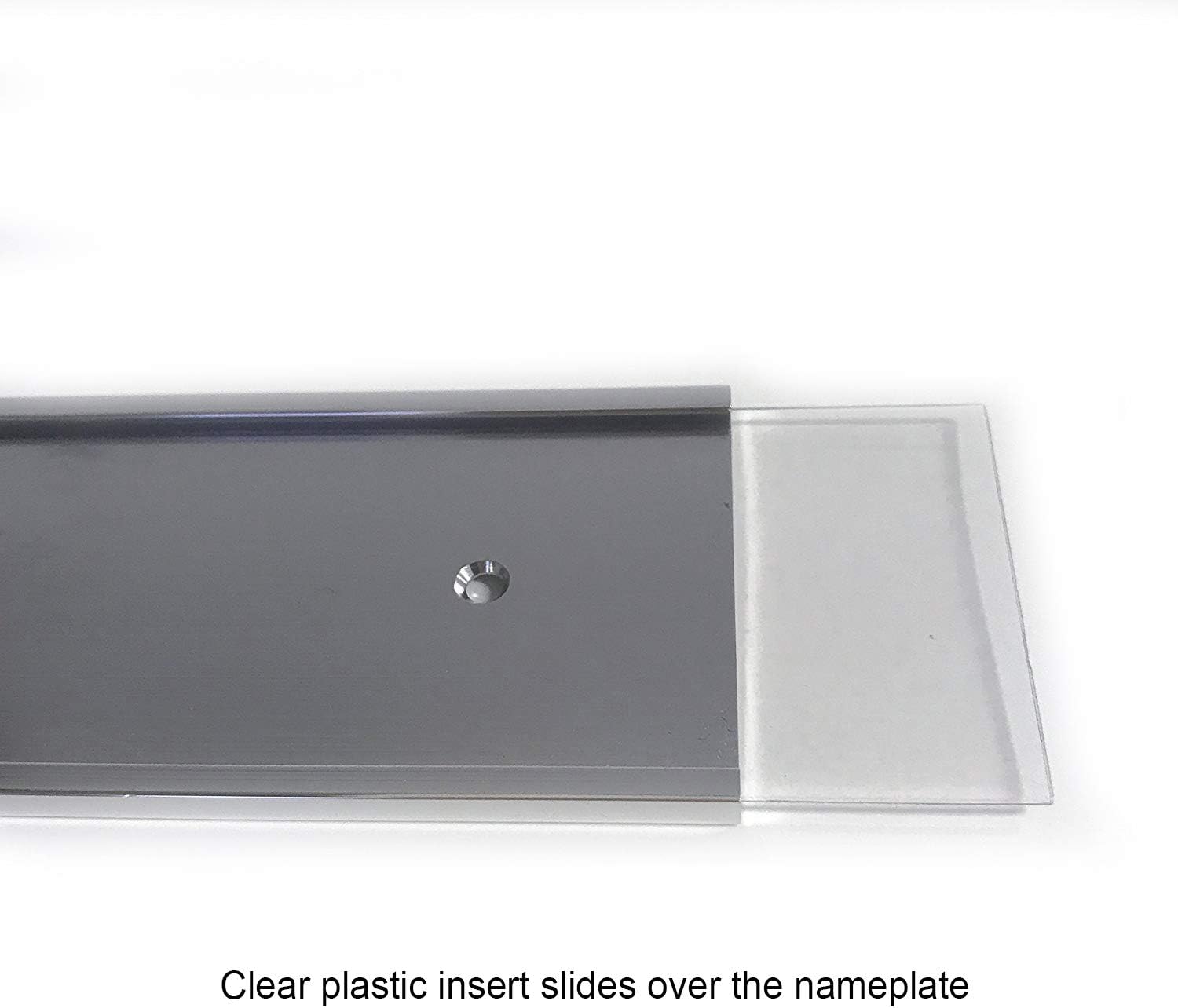 10 x 2 Wall or Door Nameplate Holder with Clear Plastic Insert - Pack of 10 (Black)