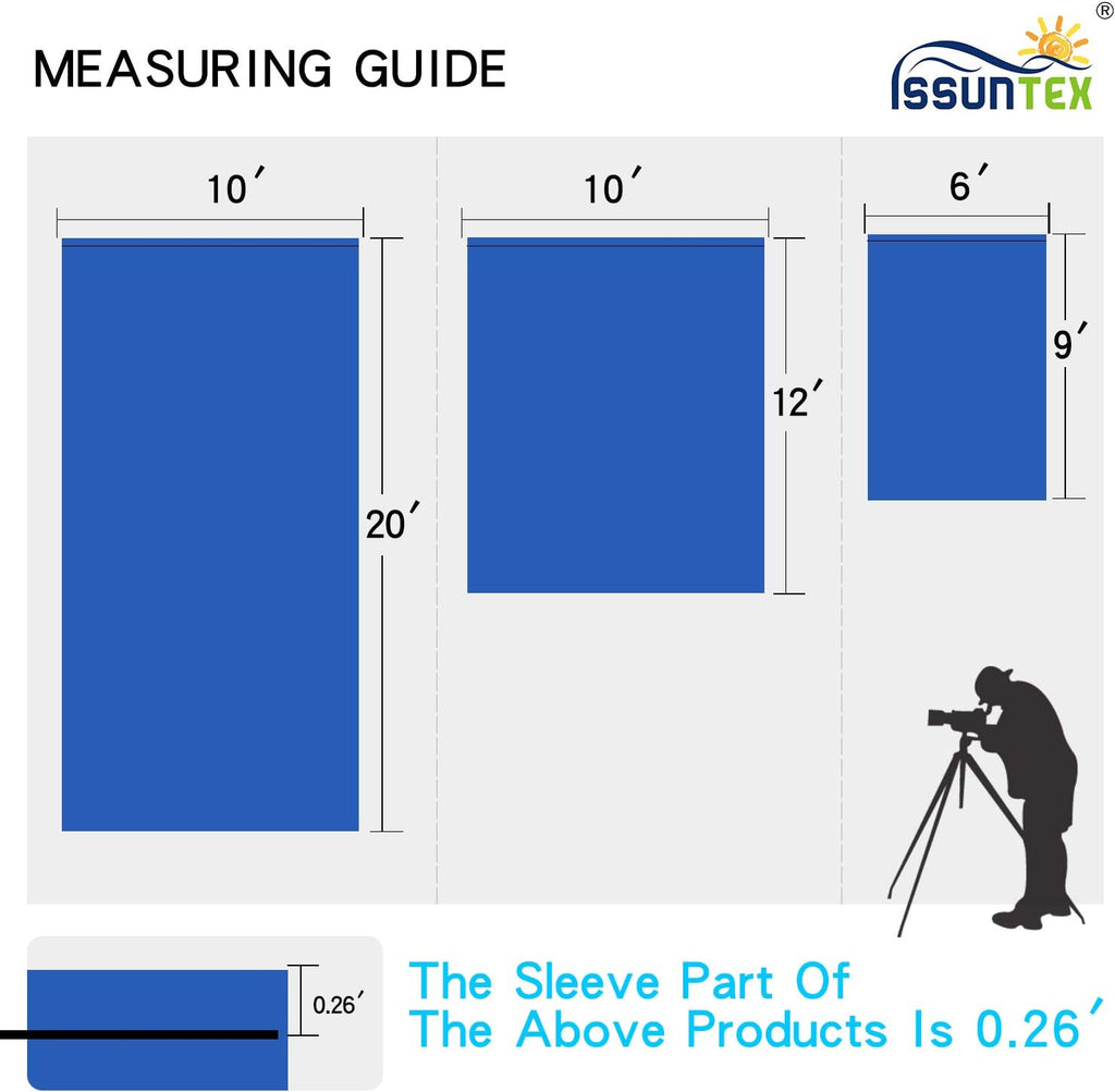 ISSUNTEX 6X9 ft Background Muslin Backdrop, Photo Studio, Collapsible High Density Screen for Video Photography and Television-Blue