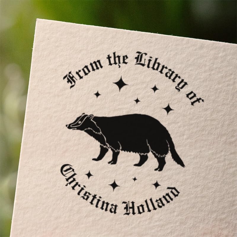 from The Library of Embossers & Stamps for Fantasy Book Readers | Custom Embosser | Custom Stamp | Ex Libris | Elevate Your Fantasy Collection of Stories and Novels (Design 8, Self-Inking Stamp)