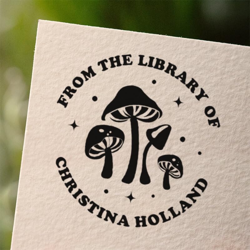 from The Library of Embossers & Stamps for Fantasy Book Readers | Custom Embosser | Custom Stamp | Ex Libris | Elevate Your Fantasy Collection of Stories and Novels (Design 13, Self-Inking Stamp)