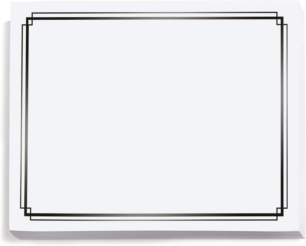 PaperDirect Foil Elegance Specialty Certificates, 50 Sheets of 38lb White Paper, 8½" x 11", Double Black Foil Border, Perfect for Awards, Students, Employees, Volunteers, Course Completion, Diplomas