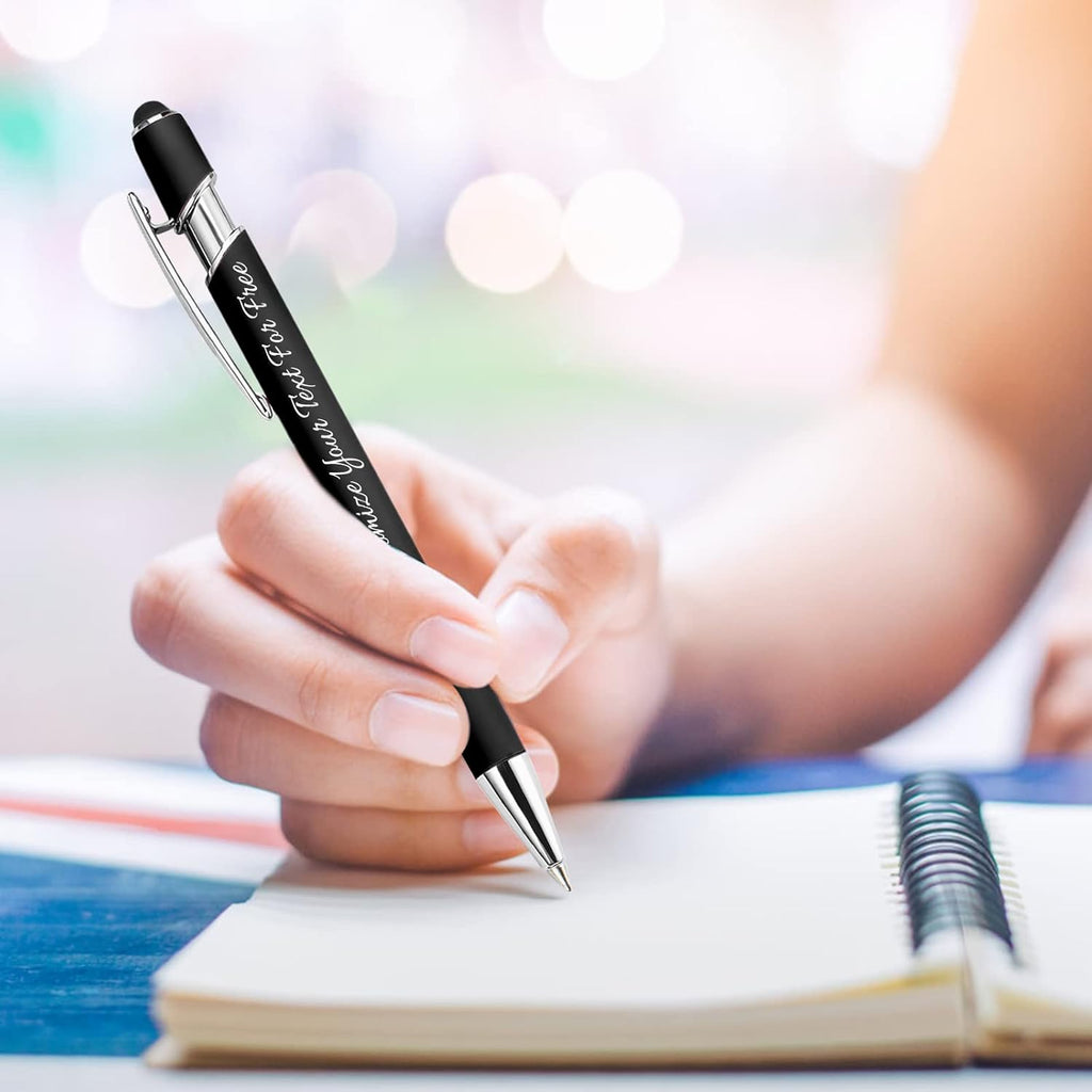 Max 500 Pcs Personalized Pens Bulk, Custom Pens with Free Engraving, Customized Stylus Tip Ballpoint Pen with Your Name Massage Text for School Office Business Graduation Anniversaries-30 Packs