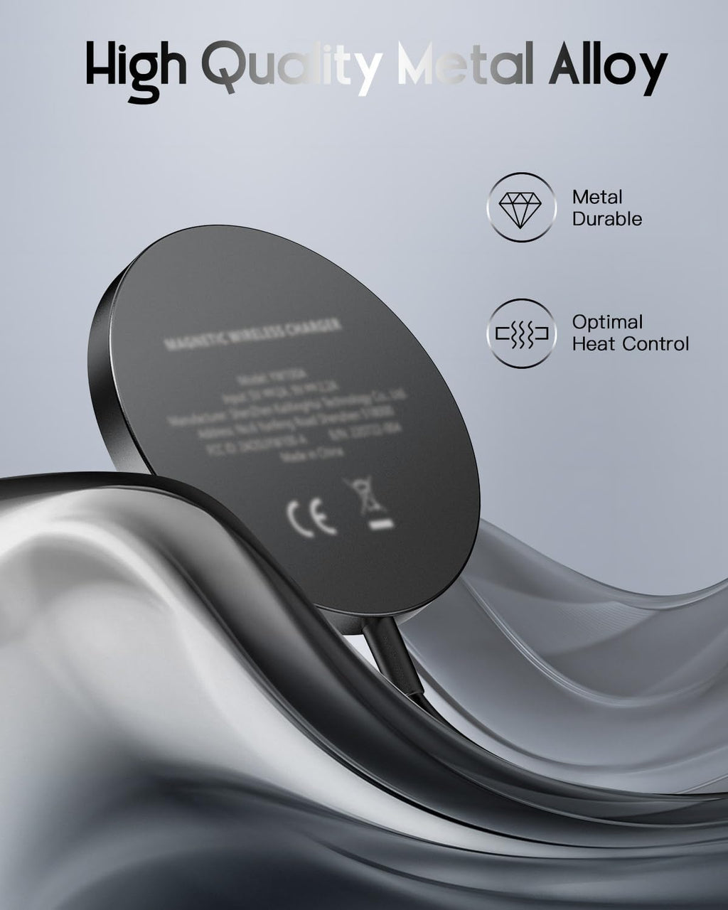 for Mag-Safe Charger, Magnetic Wireless Charger Made for iPhone 17/17 Pro/17 Pro Max/Air/16/15/14/13/12 Series, Mag Safe Charging Pad for AirPods Pro 3 2 (Black)