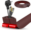 Floor Cord Cover Self Adhesive Cord Hider,10FT Cable Management, Extension Strip Protector for Wires, Prevent Cable Trips for Offices, Gyms, Exhibitions Cavity:0.51"(W) x 0.3"(H) Coffee