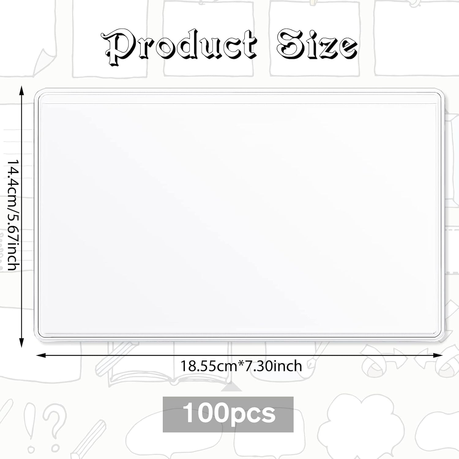 100 Self-adhesive Index Card Pockets Label Pockets sleeves with Top Open for Business Cards, Clear Plastic Sticky Labels Holders for Storage Bins Library Cards, Organizing Totes Shelves(7.3 x 5.67'')