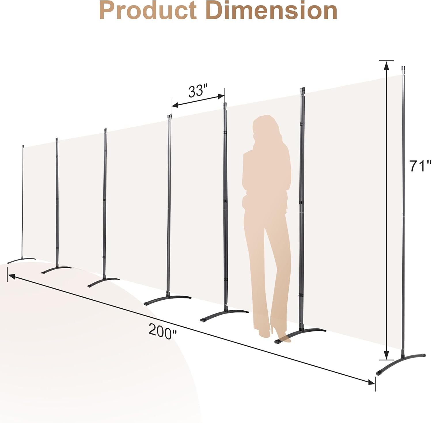 Room Divider-6 Panels White Folding Privacy Screens, 6 ft Partition Room Dividers Wall for Separation, Home, Office, Classroom, Studio