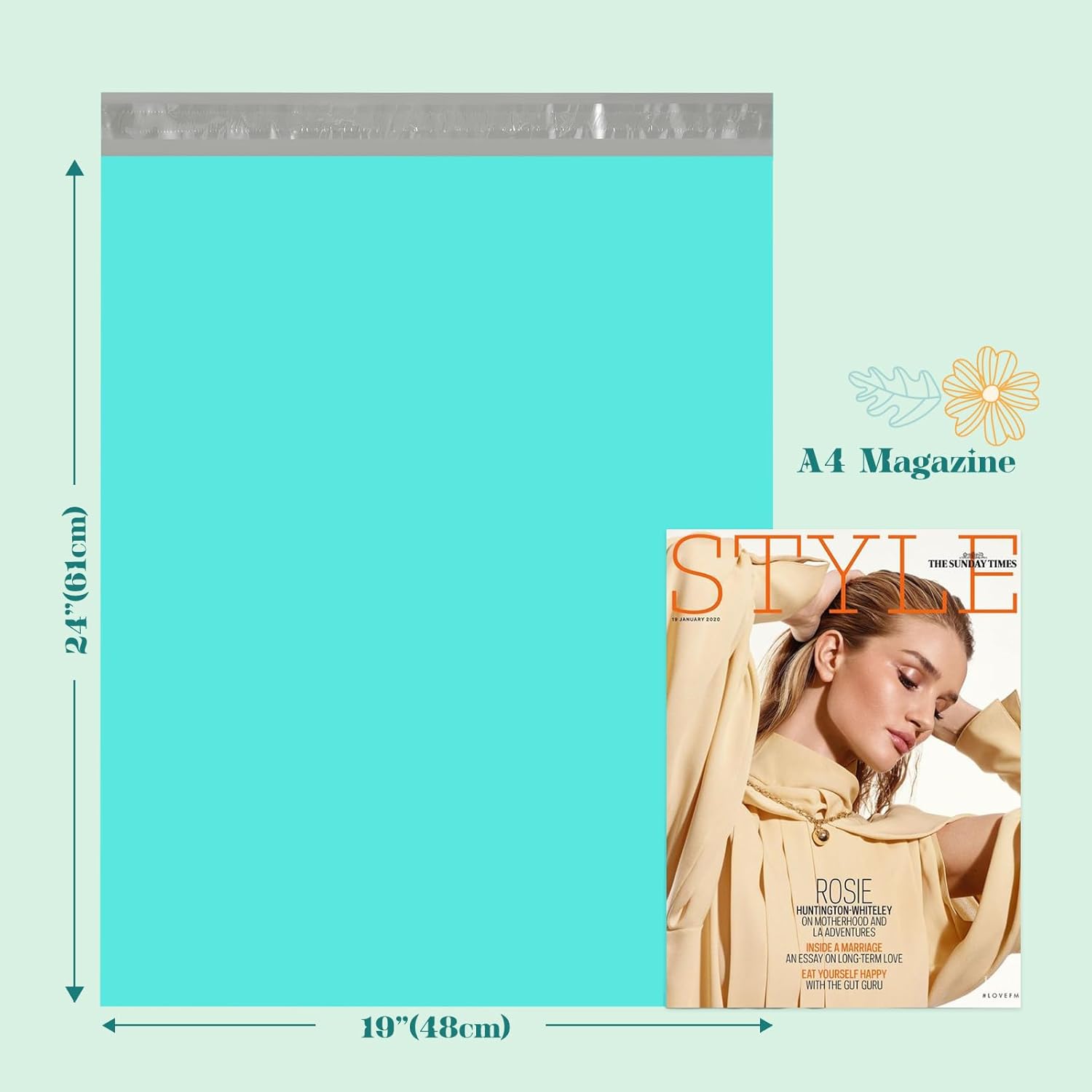 Fuxury 19x24 Inch 50 Pack Large Poly Mailers Shipping Envelopes,Self Adhesive Mailers Poly Shipping Bags for Clothing,Waterproof and Flexible Packaging Bag for Small Business(Teal)