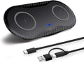40W Wireless Charging Pad, Dual 20W Fast Wireless Charging Mat for iPhone 16 15 14 13 12 11/SE/X/XS,Apple Airpods 4/3/Pro,15W Wireless Charger Station for Samsung Galaxy/Note/Bud+ (Black)