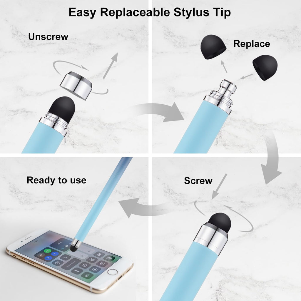 LINFANC Stylus Pens for Touch Screens,Linfanc 6 Pack Stylus Pens for iPad High Sensitivity and Precision Capacitive Stylus Pens for iPhone All Touch Screens Devices,Extra 12 Replacement Tips (LF1026)