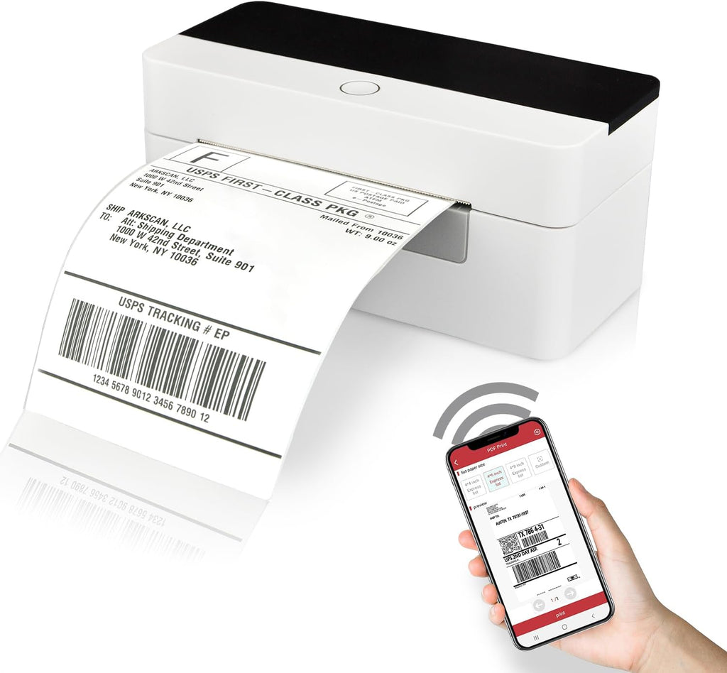 2054N-BT Wireless Shipping Label Printer with USB and Wireless Connectivity – Compatible with Bluetooth, iOS, Android, and Windows for 4x6 Direct Thermal Labels (Roll & Fanfold)
