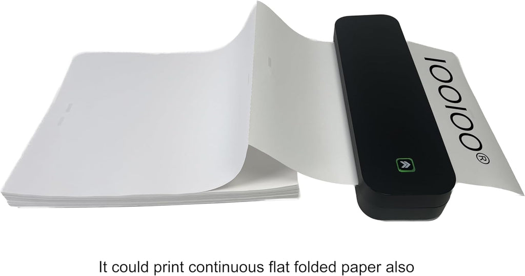 IOOIOO D210 Portable Printer, Wireless Inkless Bluetooth Thermal Printer for Tattoo Stencil Transfer Paper, for 8.5 x 11 Letter, A4 Rolled & Folded Thermal Paper (Black, Without Carrying Case)