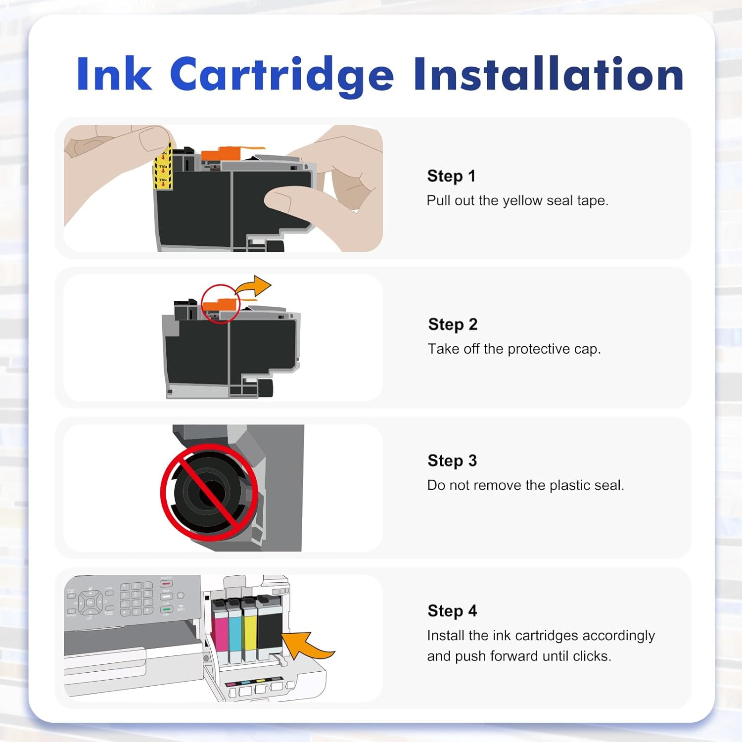 LC406 LC406XL Ink Cartridges for Brother Printer 406XL LC 406 XL for MFC-J4335DW MFC-J5855DW MFC-J6555DW MFC-J4535DW MFC-J6955DW MFC-J4345DW MFC-J5955DW - 4 Pack High Yields Black Cyan Magenta Yellow