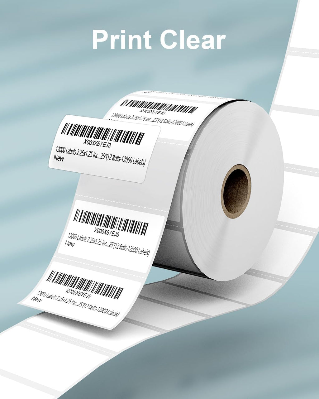 2.25" x 1.25" 3-Proof White Direct Thermal Labels for Zebra ZD410 ZD411 LP2824 ZD421 ZD420 GK420D, 12 Rolls 12000 Pcs 2-1/4x1-1/4 Barcode Return Address Labels Used with Rollo MUNBYN