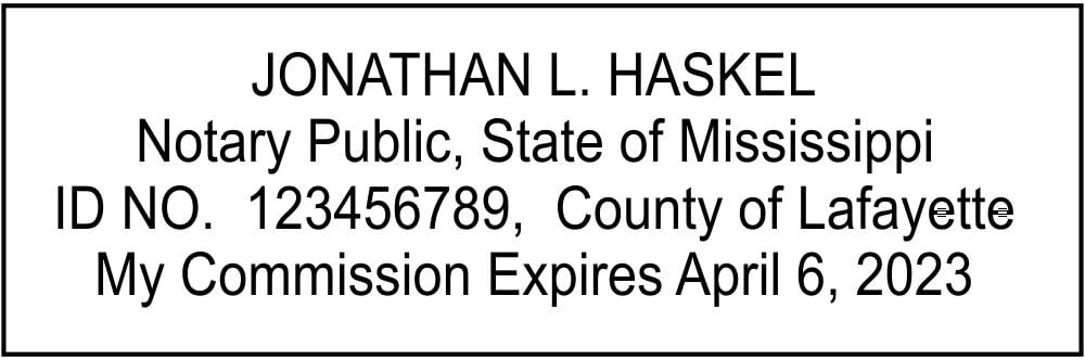 Mississippi Rectangular Notary Stamp | Official State Notary Stamp | Official Seals | Meets State Specifications (Mississippi, Rectangular Stamp)