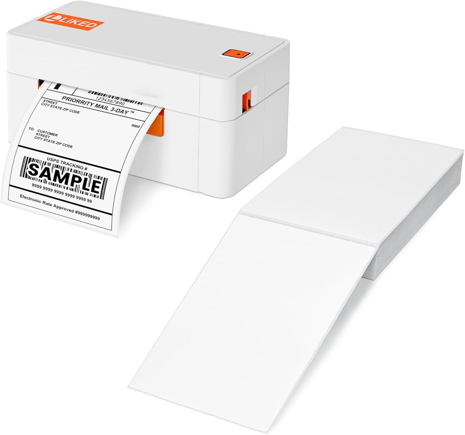 L LIKED 200 Fanfold 4" x 6" Direct Thermal Labels, with Perforated line for Thermal Printers - Compatible with Zebra & Rollo Printer