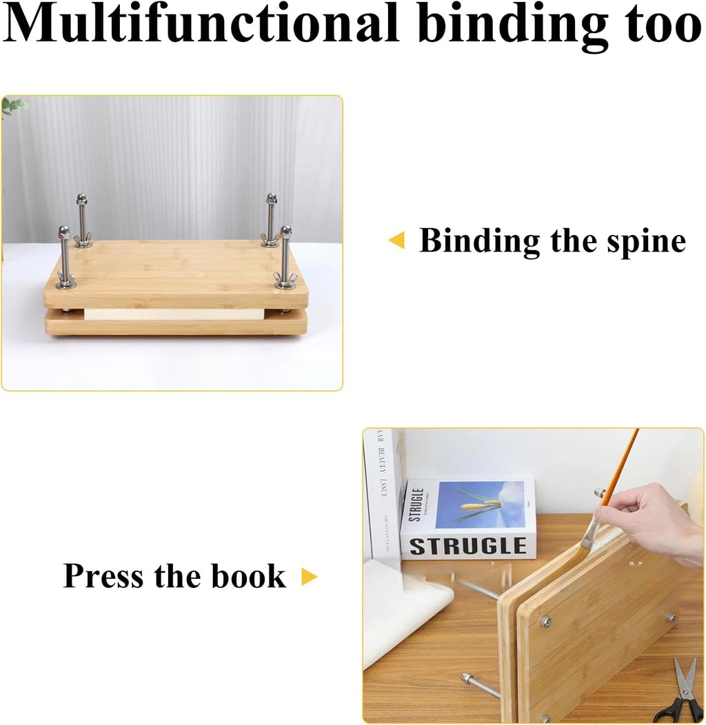 Book Press, 11.6 x 7.9’’ Book Press Bookbinding, Wood Bookbinding Press, Portable Bookbinding Machine and Book Press, for Handmade Bookbinding