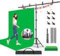 Green Screen Backdrop with Stand Kit, BEIYANG 6.5 X 5 Ft Portable Backdrop Stand Kit with Carrying Bag and 5 Clamps for Streaming, Video conferences and interviews
