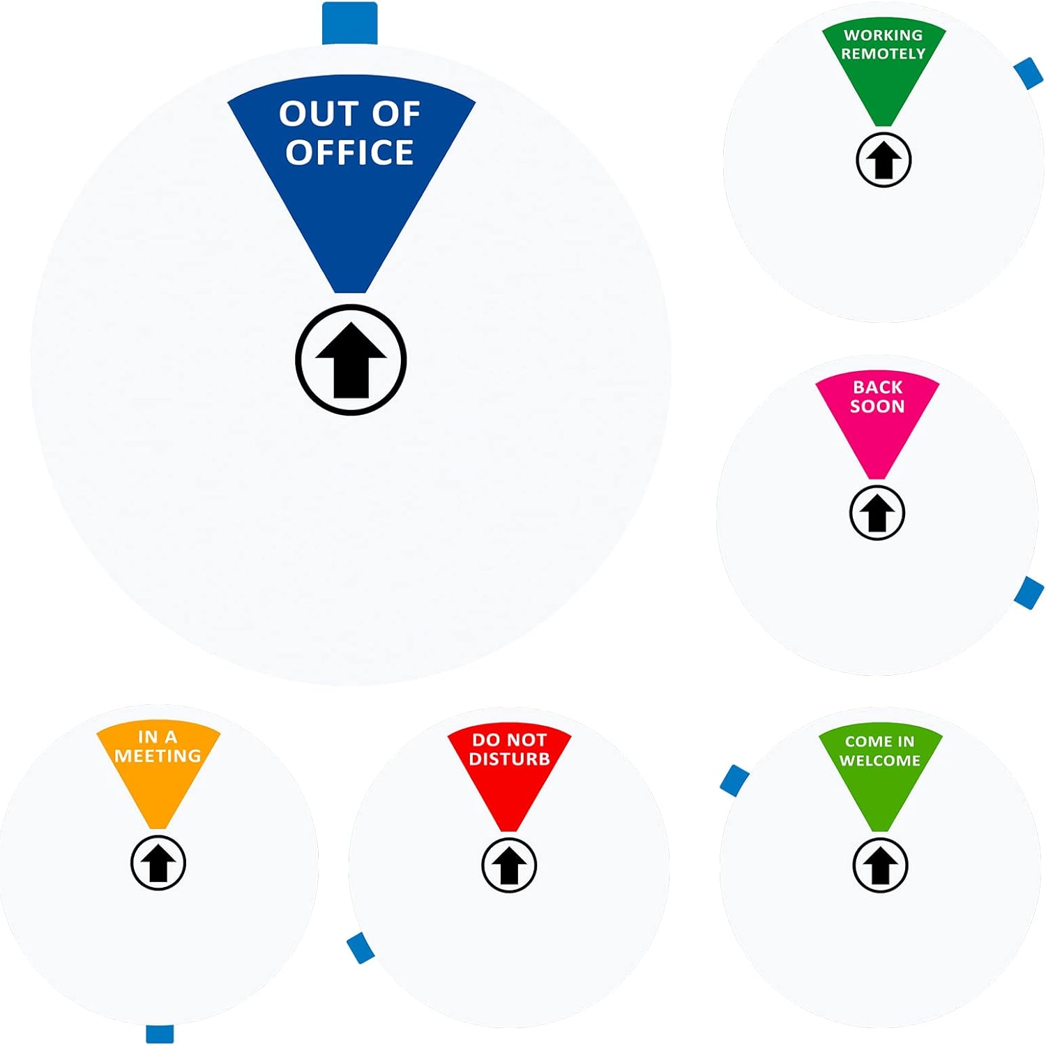 Office Door Sign,Do Not Disturb/Come in Welcome/Out of Office/in a Meeting/Back Soon/Working Remotely Sign, Privacy Door Status That Lets Others Know Whether You're Available Or Not (6inch,White)