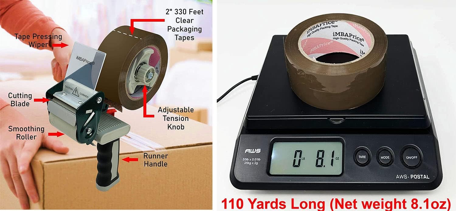 iMBAPrice - 2-inches x 110 Yards, Pack of 36 Tan/Brown Color Packing Shipping Storage Box Sealing Packaging Tape, Office & Storage