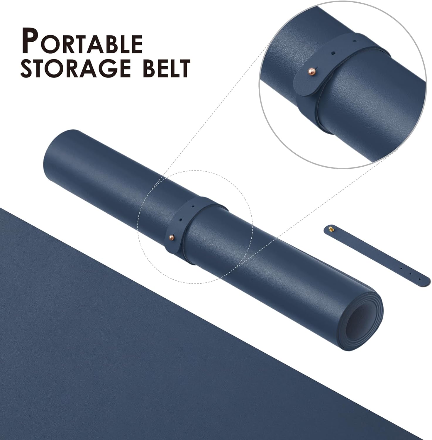 Leather Desk Mat - Non-Slip PU Desk Pad for Office and Home - Desk Organization and Accessories - Ideal for Large Mouse Pad and Desk Mats on Top of Desks (Dark Blue,27.6"x 13.8")