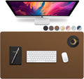 Vine Creations Leather Desk Pad - Large 36" x 20", Desk Protector with PU Leather, Mouse Pad, Blotter for Office (Brown)