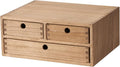 Kirigen Wooden Desktop Organizer - Office Supplies Filing Tidy Storage Shelf - Storage Cabinet/Jewelry Organizer with 3 Drawers(BR, 2-Layer &3 Drawers)