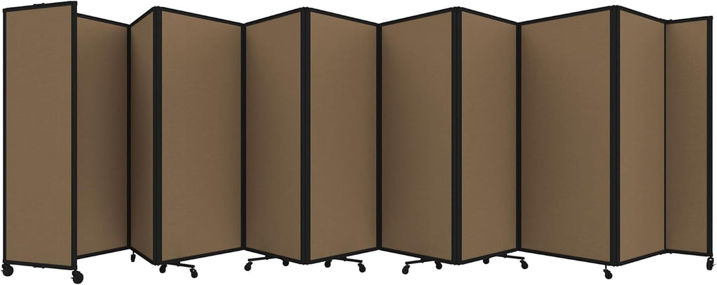 Versare Room Divider 360 Portable Wall Partition | Folding Panels | Large Freestanding Divider | Locking Wheels | Temporary Room Separator