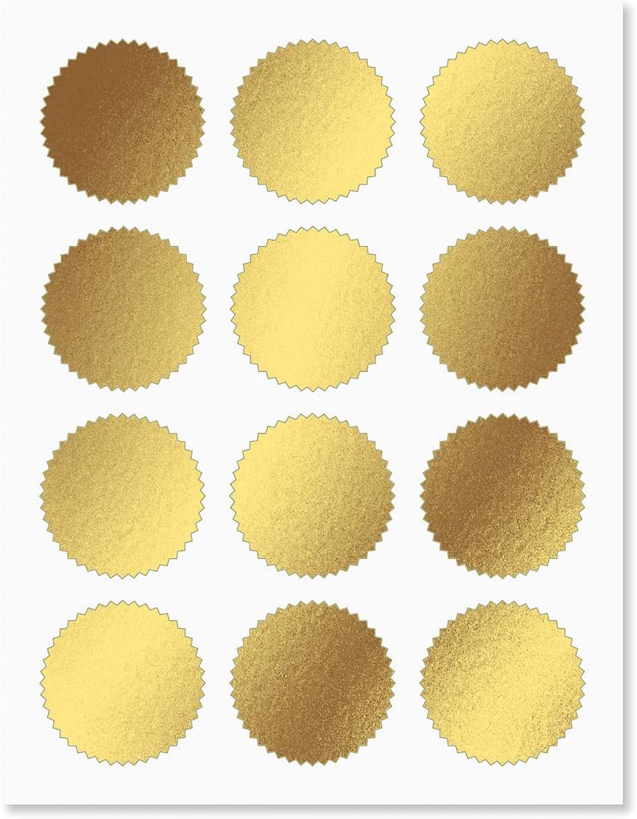 Empire Blue & Gold Award Certificate Collection - Includes 25 Certificate Papers (White/Blue), 25 Heavy Linen Folders (Blue/Gold), 36 Gold Foil Seals, Laser & Inkjet Printer Compatible