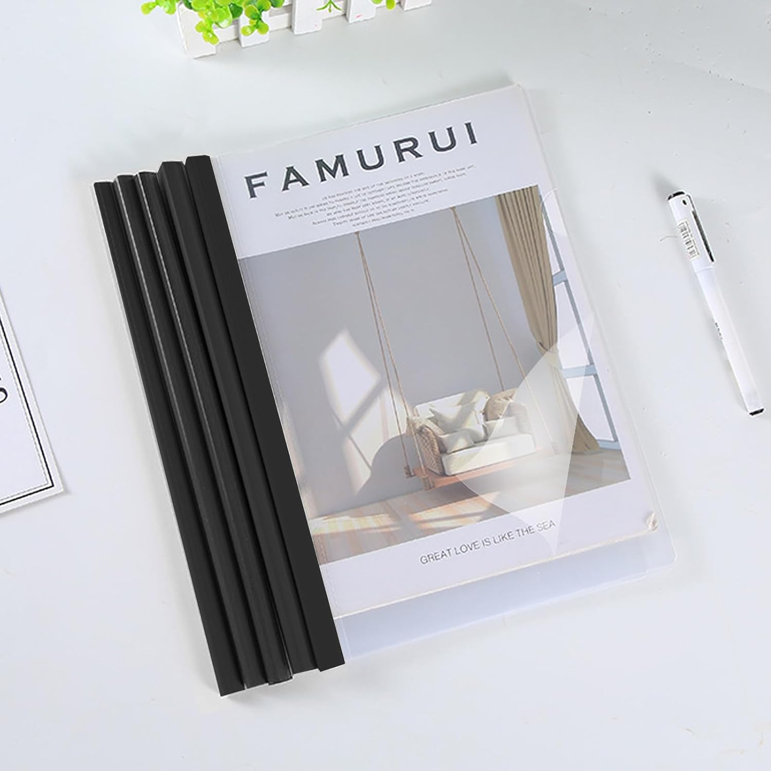 100 Pack Clear Report Covers with Sliding Bars, Plastic Report Folder Presentation File Folders Binder Resume Covers Document Binder for Business, 30 Sheet Capacity