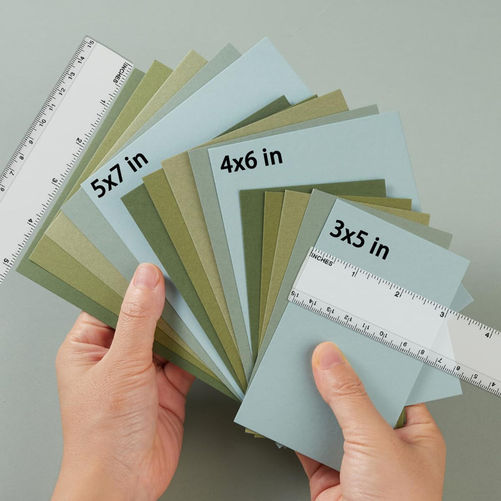 50 Sheets Colored Cardstock Paper 5 Colors, 250 GSM Heavy Card Stock for DIY Art Projects, Cards (Green, 5x7)