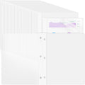 48 Pack Plastic Report Covers with 3 Prongs Presentation Folders Bulk, 100 Sheet Capacity, Clear Front Report Covers for Presentation Document Paper School Office Supplies (White)