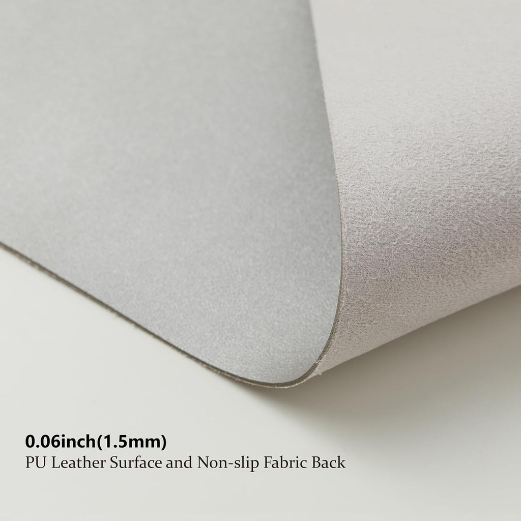 Leather Desk Mat - Non-Slip PU Desk Pad for Office and Home - Desk Organization and Accessories - Ideal for Large Mouse Pad and Desk Mats on Top of Desks (Silver,36"x 17")