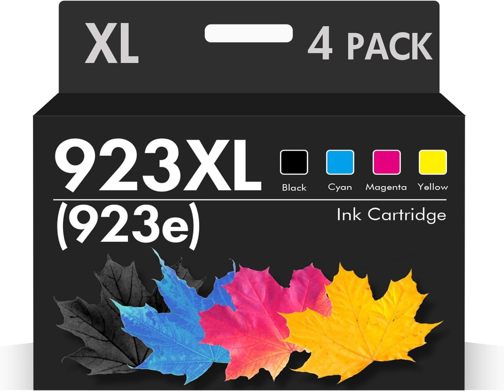 923 Ink Cartridges Combo Pack: Replacement for HP 923e 923XL 923 Ink Cartridges for Printers OfficeJet Pro 8120 8130 8122 8124 8125 8132 8134 8135 8138 8139 (4 Pack Black Cyan Yellow Magenta)