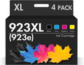 923 Ink Cartridges Combo Pack: Replacement for HP 923e 923XL 923 Ink Cartridges for Printers OfficeJet Pro 8120 8130 8122 8124 8125 8132 8134 8135 8138 8139 (4 Pack Black Cyan Yellow Magenta)