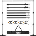 Pipe and Drape Backdrop Stand Kit, 6.5ft x 10ft Adjustable Photo Background Stands with Metal Flat Base for Photography, Birthday Parties, Wedding, Video Studio