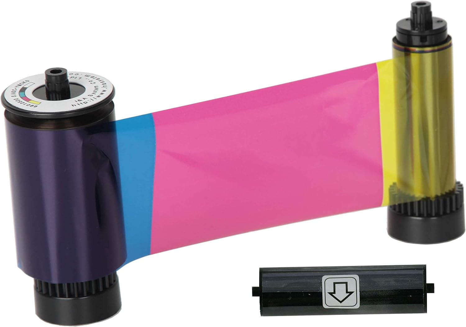 IDP Genuine SMART-31 and SMART-51 Series Card Printer Ribbon - YMCKO Color, Resin Black & Overlay Panel Ribbon w Cleaning Roller, 250 Cards/roll (Not Compatible with IDP Solid Printers)