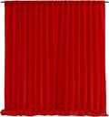 Red Backdrop Curtains 2 Panels 5ft x 10ft Polyester Photo Backdrop Drapes for Wedding Christmas Party Decorations
