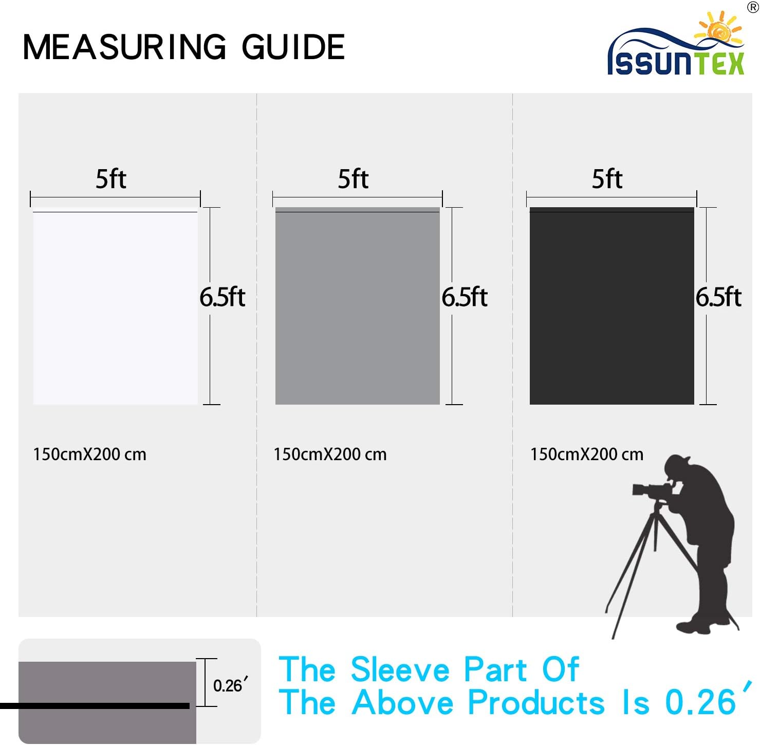 ISSUNTEX 5X6.5 ft White Background Backdrop,Photo Studio,Collapsible High Density Screen for Video Photography and Television