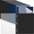 48 Pack Plastic Report Covers with 3 Prongs Presentation Folders Bulk, 100 Sheet Capacity, Clear Front Report Covers for Presentation Document Paper School Office Supplies (Blue,Black)