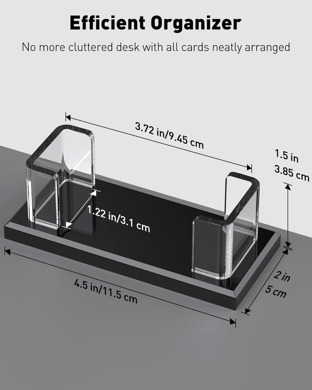 Uniclife 2 Pack Acrylic Business Card Holder for Desk 1 Slot Clear Horizontal Business Card Stand for Men & Women Desktop Name Card Display Stand Card Organizer for Office Exhibition, 60 Card Capacity