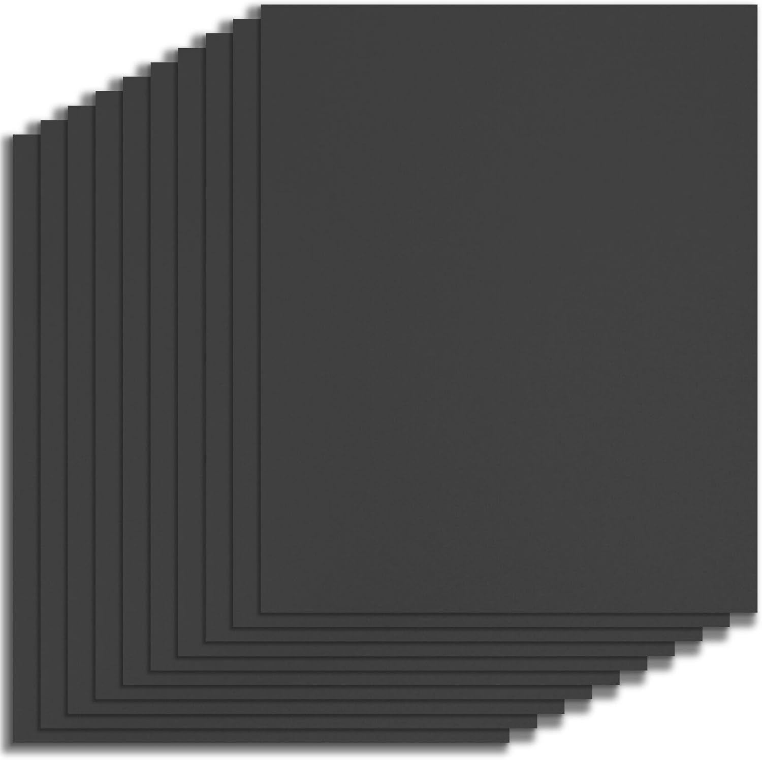 Binditek 10 Pack 20 Mil Sand-Textured Polycover - Super Heavyweight for Business Reports and Proposals - Lightly Sanded Finish - with Square Corners, Un-Punched, Black Color, Office Supplies