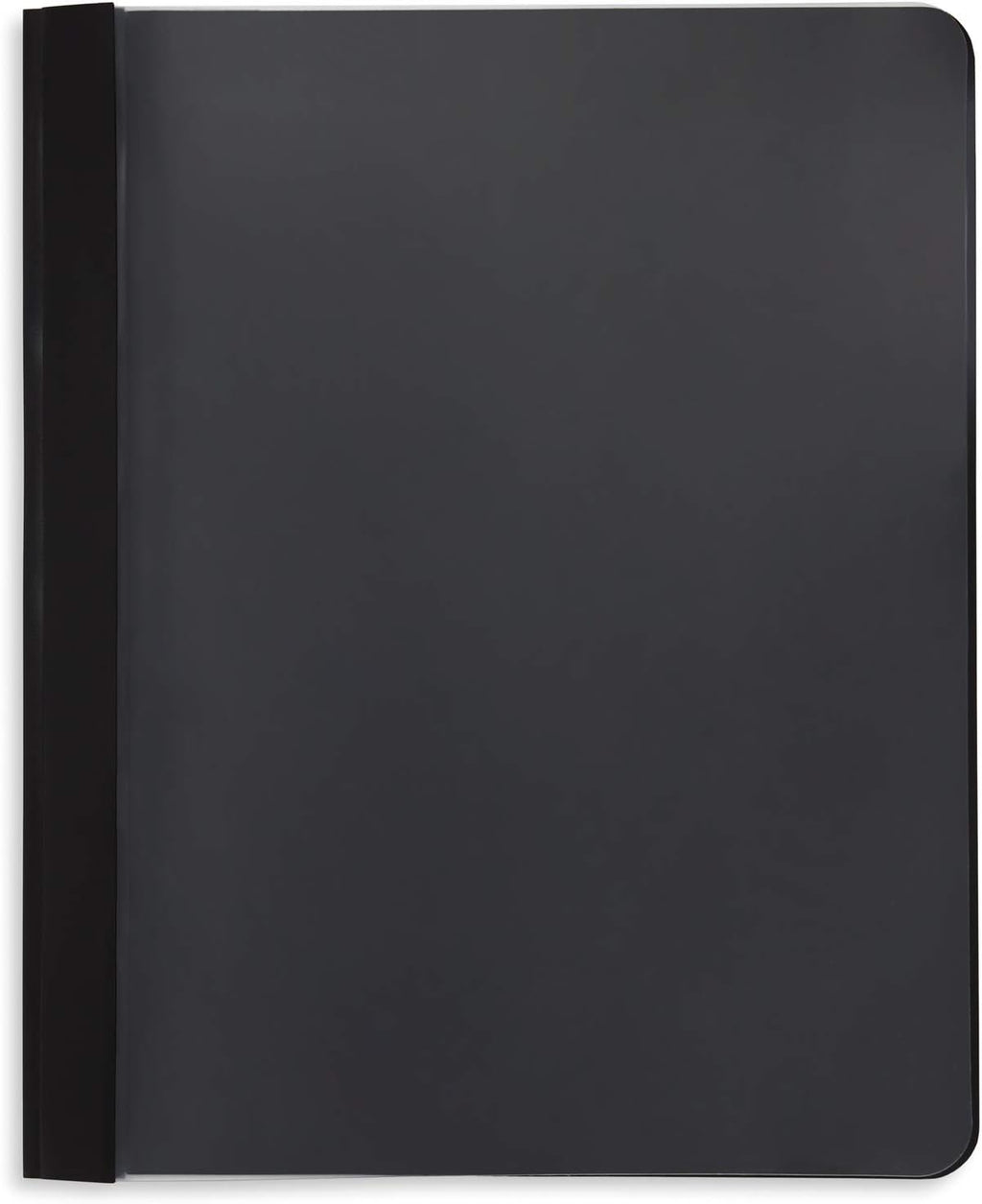 Blue Summit Supplies 25 Black Plastic Report Covers with Prongs, Black 3 Prong Clear Front Report Cover for Presentation, Document, and School Use, 0.42mm PP Plastic, Bulk 25 Pack