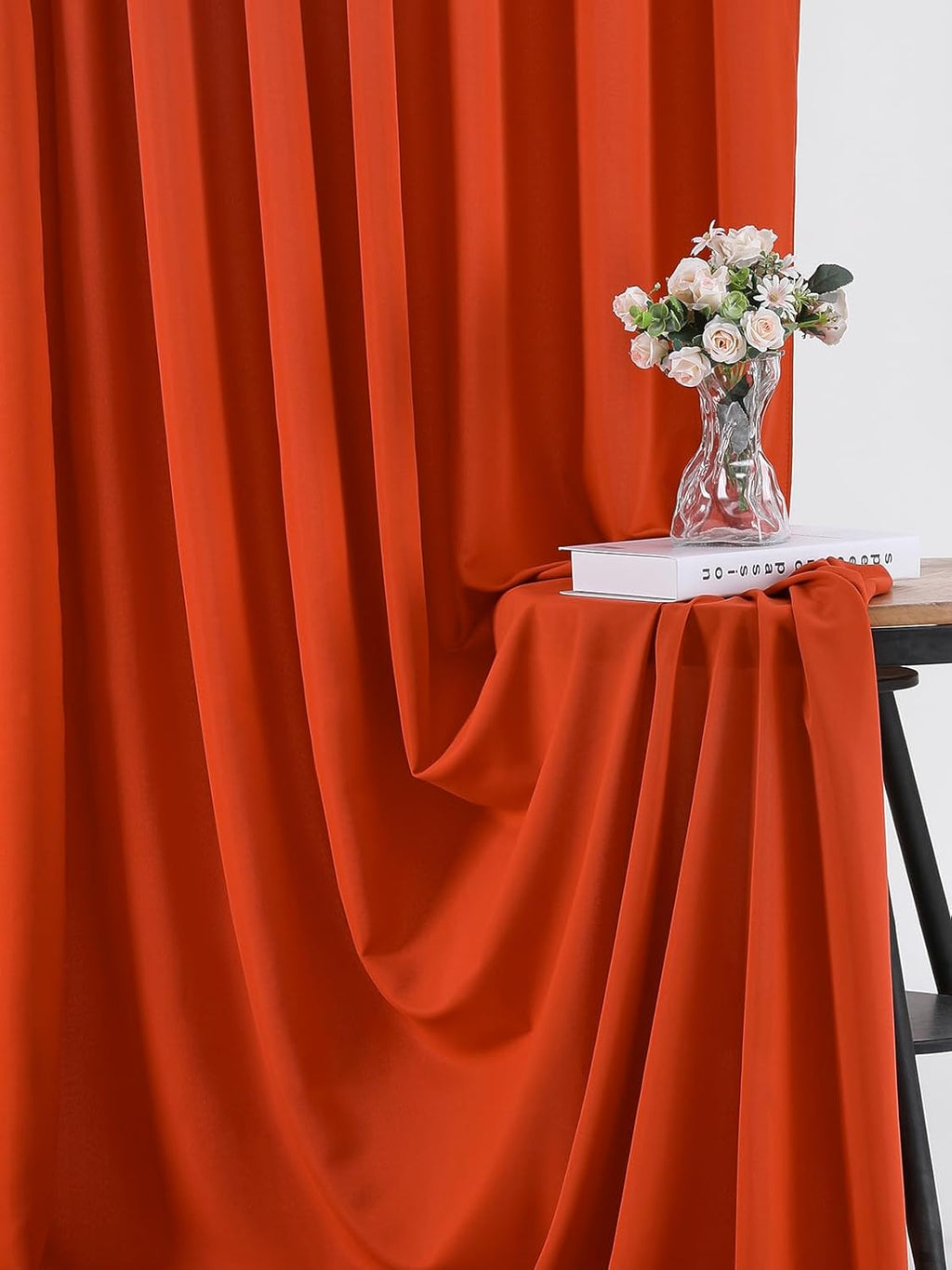 Rust Backdrop Curtains 30ft x 10ft Polyester Photo Backdrop Drapes for Birthday Party Stage Window Supplies Decorations